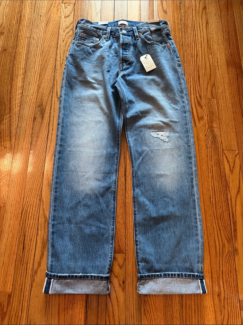 Levi's 501 90’s Selvedge Denim with Light Distress